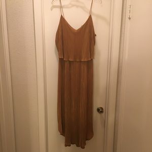 Gold, strappy dress